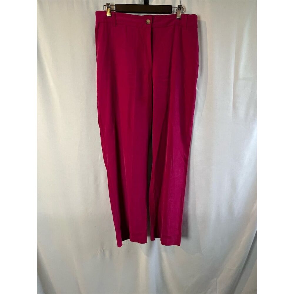 Outres Filles Women's XL Pink Wide Leg Pants High-Rise Casual